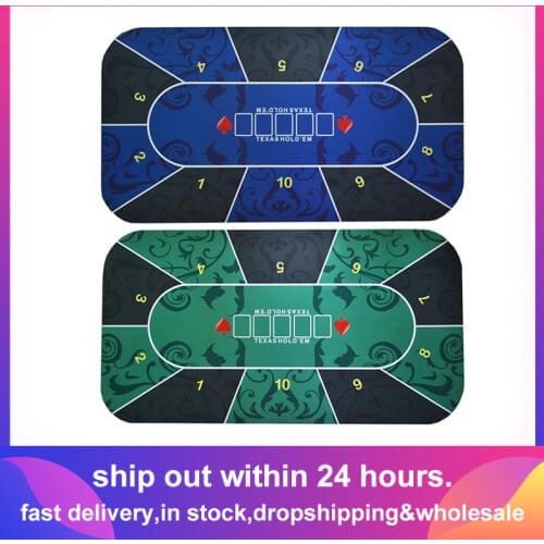 1.2*0.6m Hold'Em Texas Poker Mat Black Jack Baccarat Dice Durable Rubber Home Gaming Desk Pad