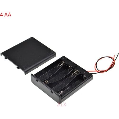 1PCS 4 AA battery holder with switch wire Leads on/off 4x1.5v 6V 4AA 2A battery case Storage Box diy 4 slot AA 4XAA 4 X AA