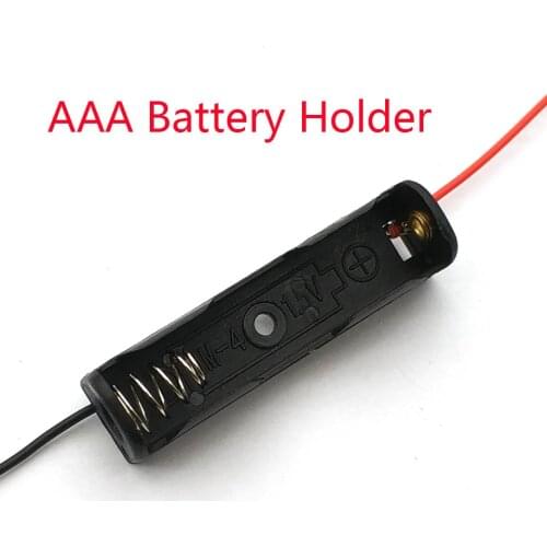 1Pcs Single Slot AAA Mobile Battery Clip Case Holder Box with Wire Leads DIY Battery Storage Cases Solderless For AAA Battery