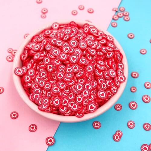 100g 5mm Round Love Polymer Clay Sprinkles for Slime Accessories Soft Clay Crafts DIY Nail Arts Scrapbooking Decoration