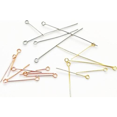 100pcs Eye Head Pins 15 20 25 30 35 40 mm Stainless Steel Eye Pins Findings DIY Jewelry Making Supplies for Jewelry Accessories