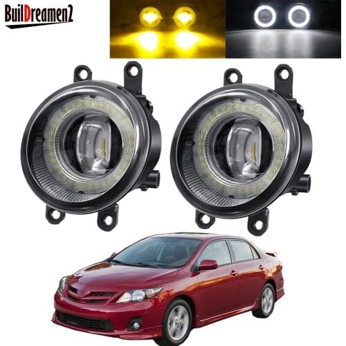 2 Pieces Car Angel Eye Fog Light Assembly For Toyota Corolla 2007-2015 LED Lens Fog Daytime Running DRL Lamp 30W 3000LM 12V