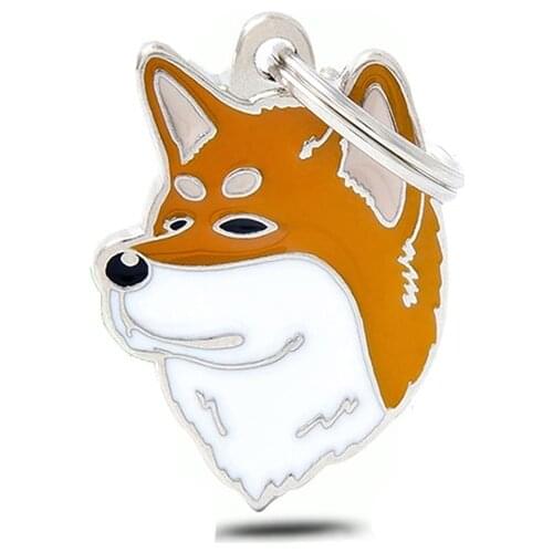 2PCS/LOT lovely Shiba Inu Dog Keychain Pendant Key Ring Charm Dog Necklace Pendant Car Keyring Charm Bag DIY dog tags Best gifts
