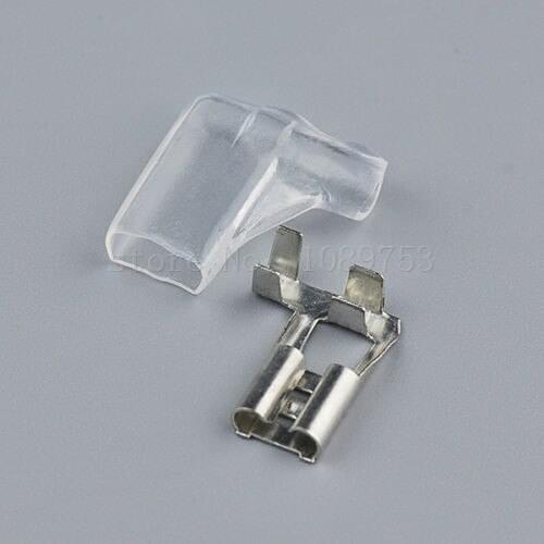 20x 4.8mm Female RA Flag Spade Tin Plated Terminal Connector + Insulate Case