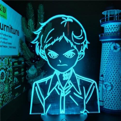 Anime The Promised Neverland 3D Lamp Emma Figure Led Night Light Kids Bedroom Decor Lighting Illusion Color Changing Desk Lamp