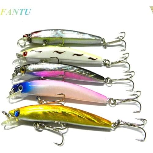 FANTU New Arrival 5g/8cm Fishing Leurre Minnow Fishing Tackles Artificial Baits Environmental Lures Fishing Accessories 5PCS