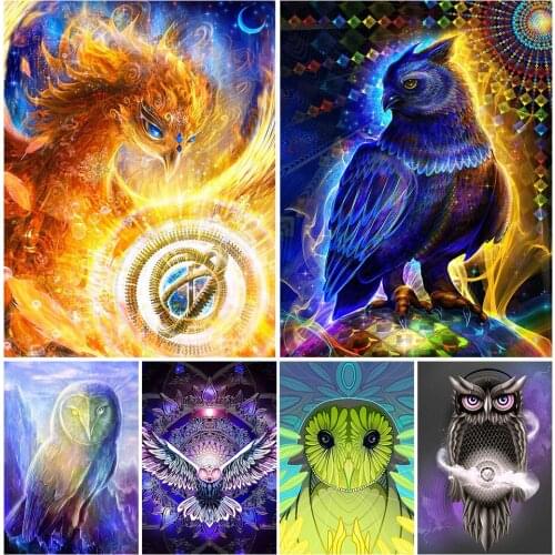 5D DIY Diamond Painting Owl Bird Full Diamond Mosaic Eagle Picture Cross Stitch Set Animal Embroidery Home Decoration Wall Art