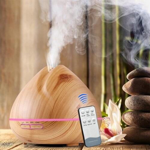 550ML Aromatherapy Essential Oil Diffuser Wood Grain Aroma Air Humidifiers Ultrasonic Cool Mist Maker for Home Office