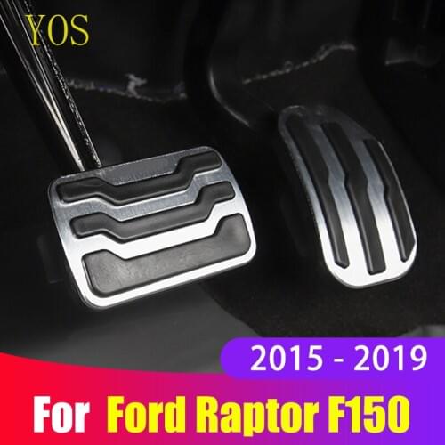 Aluminum alloy Car Accelerator Pedal Brake Pedal plate Cover Non Slip Pad Cover For Ford Raptor F150 2015 2016 2017 2018 2019