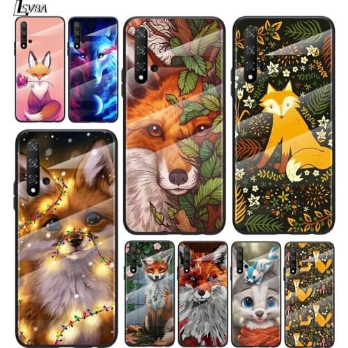 Cute Animal Fox For Honor 30 20 10 9X 8X Pro Plus Lite Tempered Glass Hot New Shell Luxury Cover Phone Case