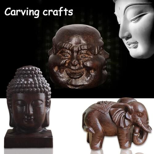Wooden Carving Boutique Decor Blessing Buddha Arts and Crafts Statue Home Decoration Lucky Gifts