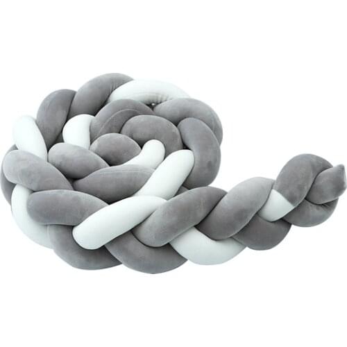 2M/3M Baby Bed Bumpers In The Crib Knot Braided Bumper Protector for Newborn Baby Pillow Cushion Cot Room Decor