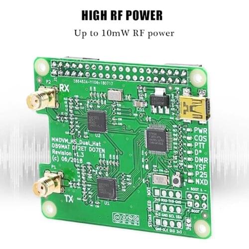 2019 V1.3 MMDVM_HS_Dual_Hat Duplex Hotspot Board + 2pcs Antenna Support P25 DMR YSF NXDN for Raspberry Pi