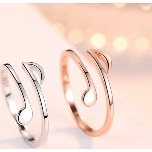 Rings Musical Notes Open Adjustable Boho Knuckle Ring for Women Engagement Wedding Jewelry Accessories 2021 New Fashion