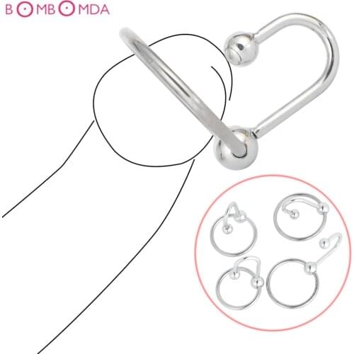 Stainless Steel Penis Erection Ring Delaying Ejaculation Cock Rings Penis Enlargement Sex Toys for Man Lock Ejaculation Sex Ring