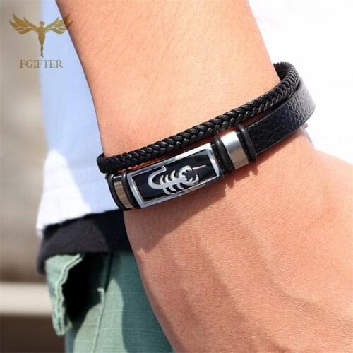 Rock Punk Leather Cuff Bracelets Scorpion Bracelet for Men Stainless Steel Jewelry Accesorios Mujer Bangle Bracelet Jewelry
