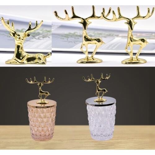 Creative Metal Deer Figurines Nordic Modern Style Reindeer Statue Sculptures Home Office Bookself Decoration Ornament