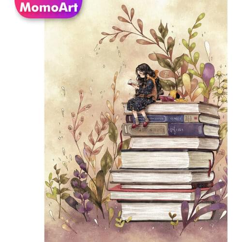 MomoArt DIY Diamond Painting Girl Rhinestones Book Diamond Mosaic Cross Stitch Set Embroidery Cartoon New Arrival Holiday Gifts