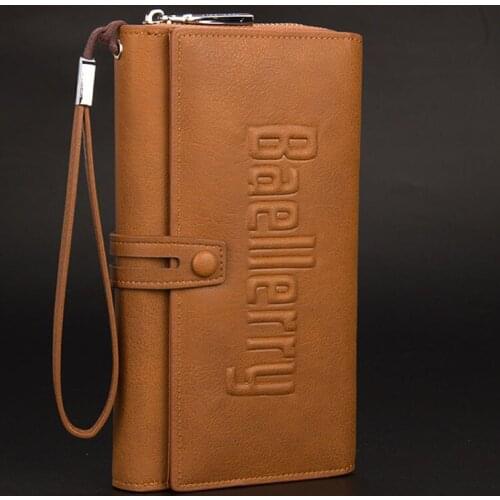 Men Long Wallets and Purses Male Leather Business Long Wallet Clutch Mobile Phone Bag for Men