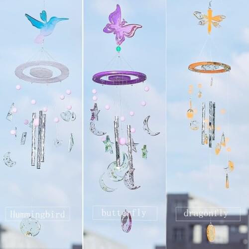 Wind Chime Silicone Resin Mold DIY Hummingbird Sun Star Moon Butterfly Dragonfly Fairy Wind Chime Material Kit Resin Mold