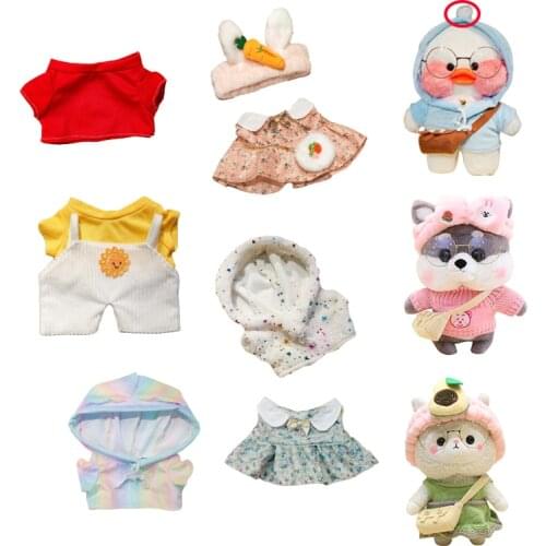 Cloths For 30cm LaLafanfan Cafe Duck Dog Alpaca Pig Rabbit Cartoon Stuffed Dolls Accessories Suit For 30cm Animal Doll