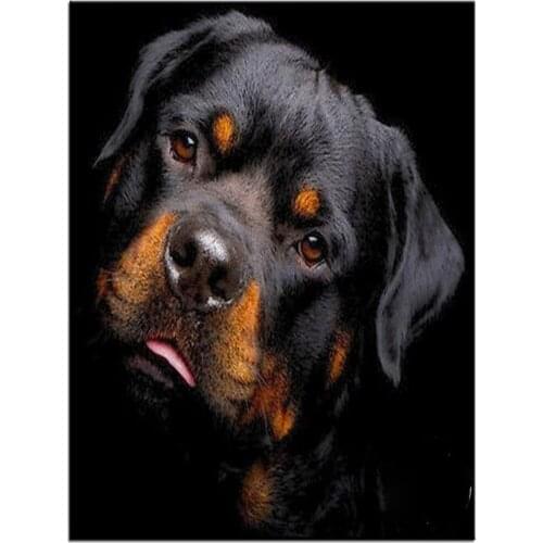 Animal Dog Rottweiler DIY 11CT Embroidery Cross Stitch Kits Needlework Craft Set Printed Canvas Cotton Thread Dropshipping