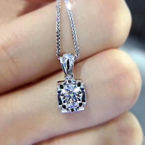 Huitan New Trendy 2021 Bridal Wedding Necklace with Brilliant Round Cubic Zirconia Elegant Accessories Fashion Jewelry for Women