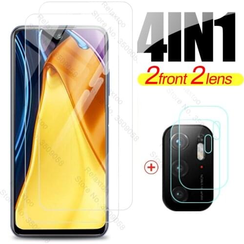 Pocom3 pro glass 4to1 camera lens protective glasses for xaiomi poko little poco m3 m 3 pro 3pro m3pro 5g 2021 phone cover film