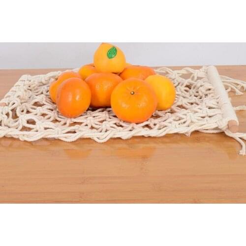 Bohemian Fruit Vegetable Hanging Basket Handwoven Under Cabinet Hammock Kitchen Storage Organizer Kids Toy Mesh Net Home Decor