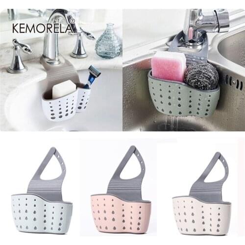 Sink Shelf Soap Sponge Drain Rack Silicone Storage Basket Bag Faucet Holder Adjustable Bathroom Holder Sink Kitchen Accessorie