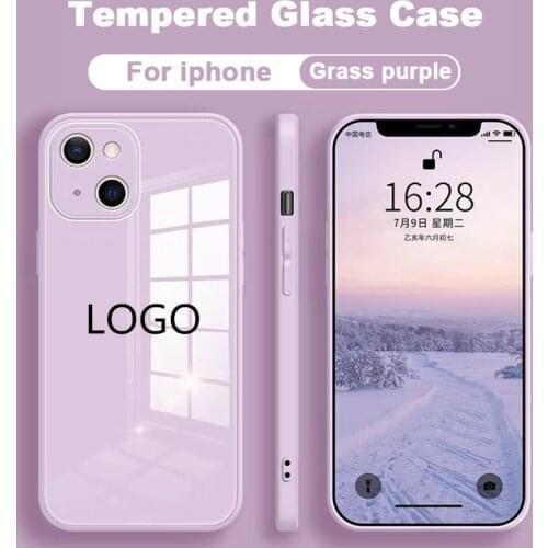 Square Tempered Phone Case For iPhone 11 12 Pro Max Anti-knock Baby Skin Fram Case For IPhone XS Max X XR 6 6S 7 8 Plus Cover
