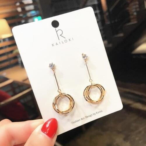 Gold Metal Tassel Earrings for Women Long Circle Pendant Earings Fashion Jewelry Statement Geometric Vorbellen Voor Vrouwen