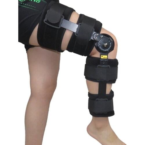 Hinged Orthopedic Knee Brace Support Adjustable Splint Stabilizer Wrap Sprain Post-Op Knee Protector Extension Joint Support