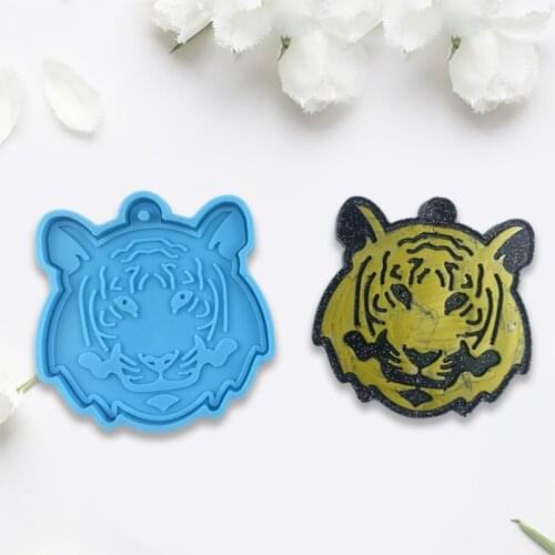 DIY 3168 Tiger Head Silicone Epoxy Mold DIY Keychain Pendant Jewelry Crafting Mould for Valentine Gift Craft