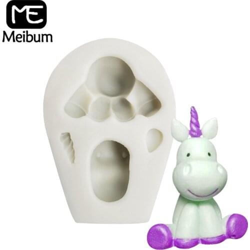 Meibum Unicorn Shape Sugar Craft Silicone Fondant Cake Mold DIY Birthday Party Dessert Decorating Mould Baking Accessories