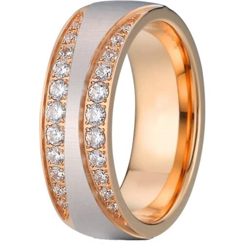 Unique 2019 Wedding Rings bicolor 316L stainless steel women rings