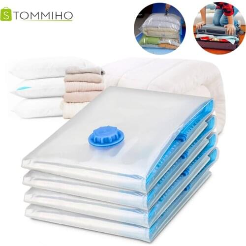 Vacuum Compression Storage Bags Clothing Bedding Organizer Home Transparent Space Saver Quilt Storage Bag