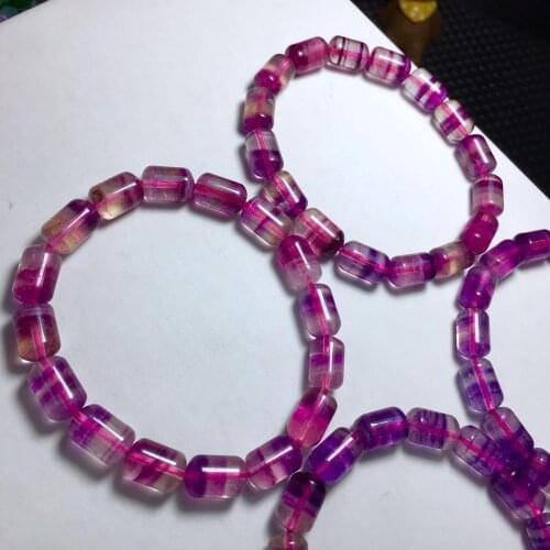 Fashion 100% Natural fluorite bucket Bead Bracelet womens single ring hand string thousand layer vision mixed with Fluorite