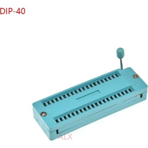 1PCS GREEN wide body DIP40 ZIF ZIP IC SOCKET 40P DIP CHIP TEST Adaptor 40 PIN dip-40 40PIN 2.54MM PITCH CONNECTOR FOR PCB