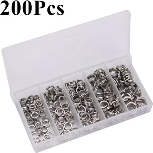 100pcs / 200pcs Fishing Split Rings Hard Bait Stainless Steel Double Loop Split Open Carp Tool Fishing Accessories Fishing Lures