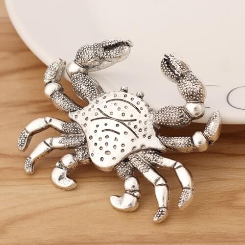 3 Pieces Tibetan Silver Large Crab Charms Pendants for Necklace DIY Jewellery Making Accessories
