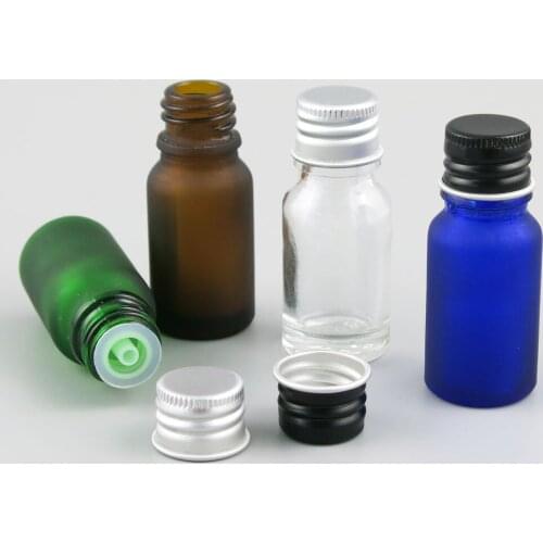 360 x 10ml Essential Oil Portable Green /Clea r/Brown /Blue Glass Bottles With Cap For Liquid Reagent Pipette Bottle with Lock