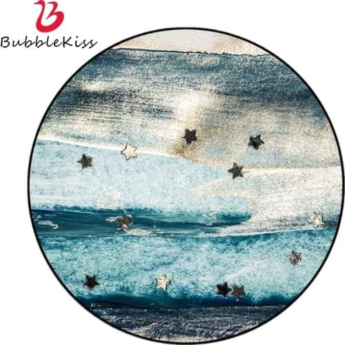 Bubble Kiss Art Water Color Carpet Blue Green Bedroom Decor Carpet Abstract Round Rug Non-Slip Living Room Decor Floor Mat Rug
