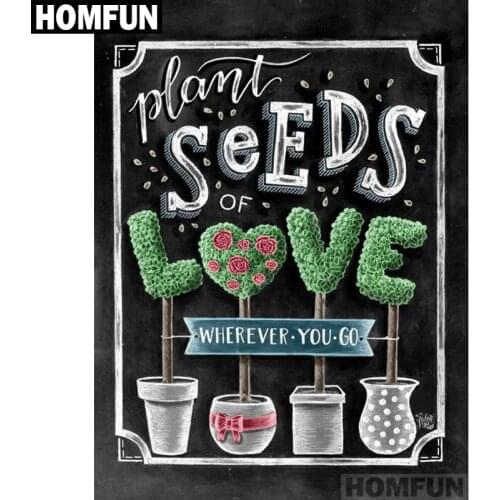 HOMFUN Full Square/Round Drill 5D DIY Diamond Painting "Seeds Love" 3D Embroidery Cross Stitch 5D Home Decor Gift A01083