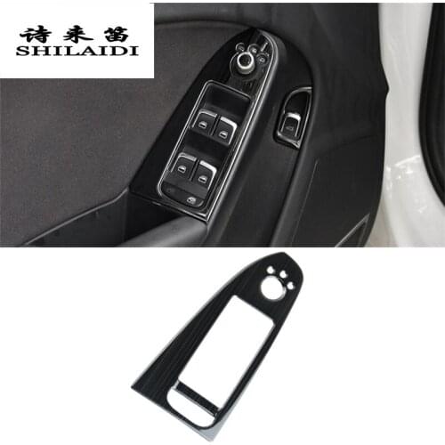 Car Styling For Audi A4 B8 A5 Window Lifter Control Frame Switch Armrest Panel Covers Stickers Trim Auto Interior accessories