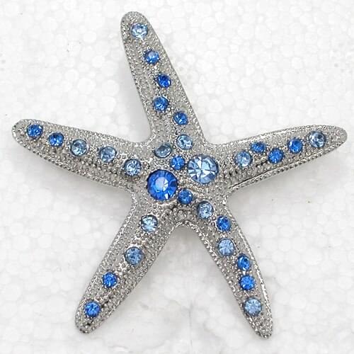 Star pins brooch Blue Rhinestone Starfish Pin brooches C949 B