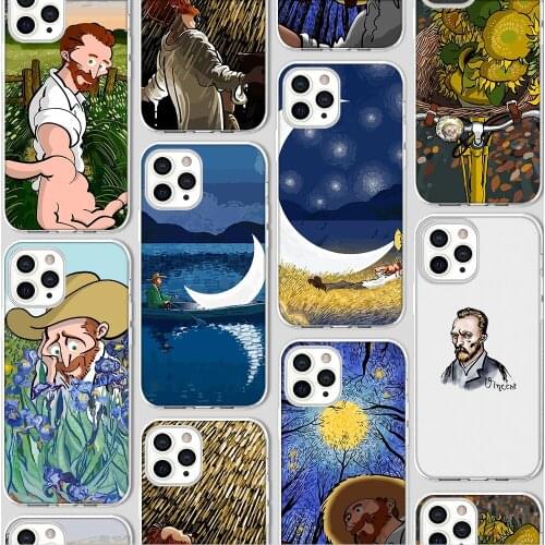 Ciciber Funda Case for Iphone 12 Case for IPhone 12 11 Pro XR 7 X XS Max Mini 8 6 6S Plus SE 2020 Silicone Van Gogh Oil Painting