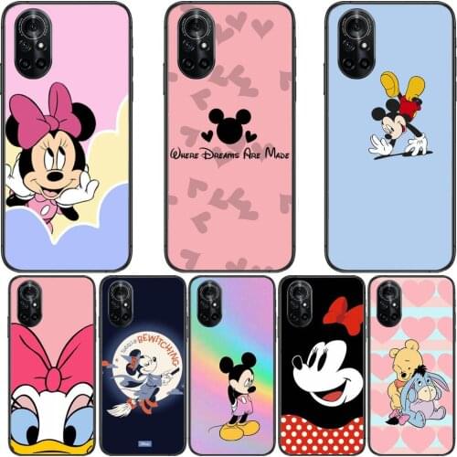 Mickey Friends Clear Phone Case For Huawei Honor 20 10 9 8A 7 5T X Pro Lite 5G Black Etui Coque Hoesjes Comic Fash design