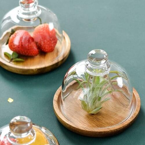 Wood Dessert Plate Nut Fruit Cake Storage Tray with Cover Dishes Saucer Tea Tray Dining Table Storage Plate Home Tableware