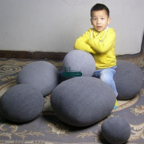 Dorimytrader Lifelike Cobblestone Cushion 6pcs LOT Big Plush Simulation Stone Pillow DIY Home Decoration Kids Play Doll DY60926